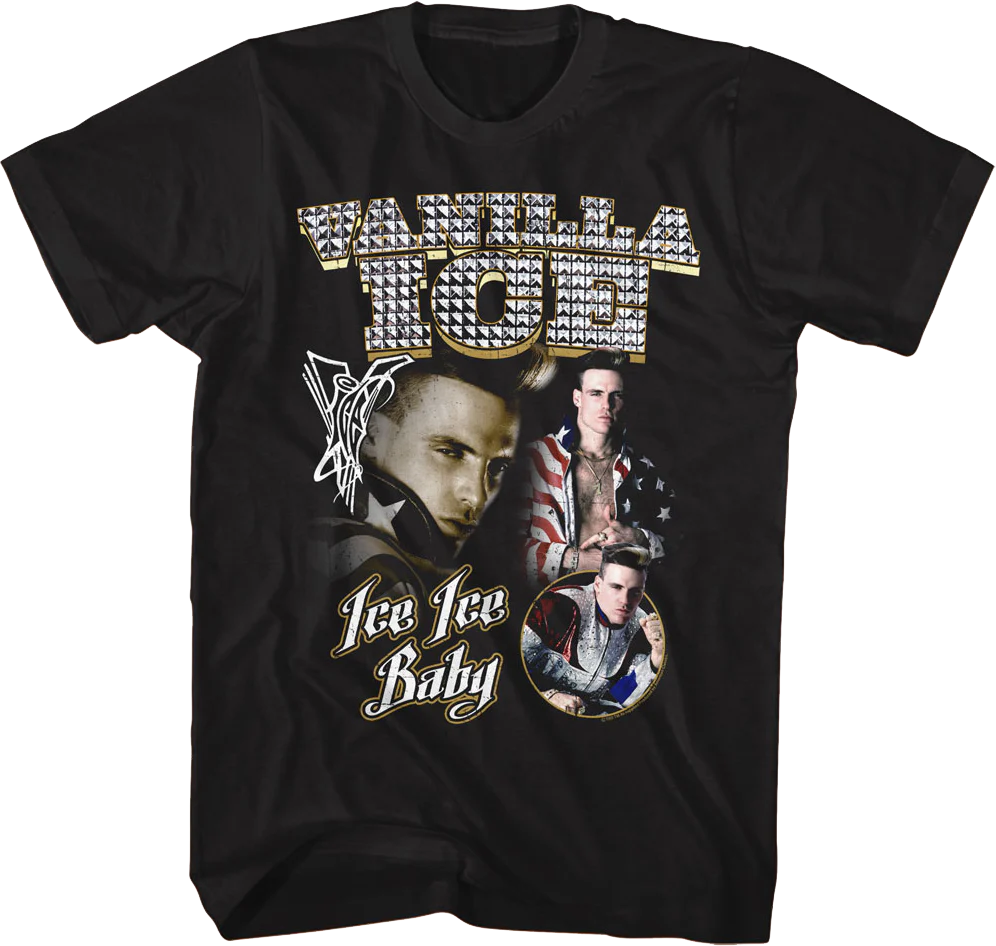 Ice Ice Baby Metal Studs Collage Vanilla Ice T-Shirt