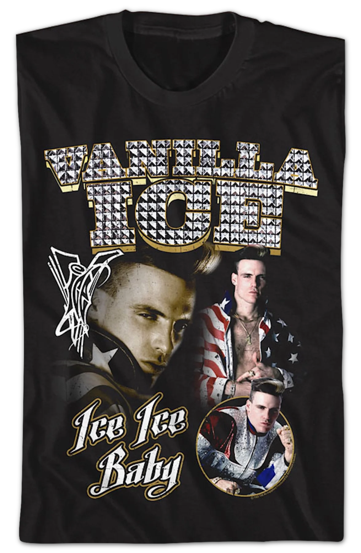 Ice Ice Baby Metal Studs Collage Vanilla Ice T-Shirt - Image 2