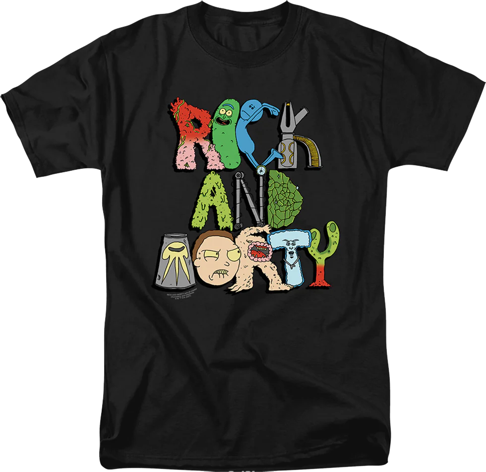 Illustrated Logo Rick And Morty T-Shirt