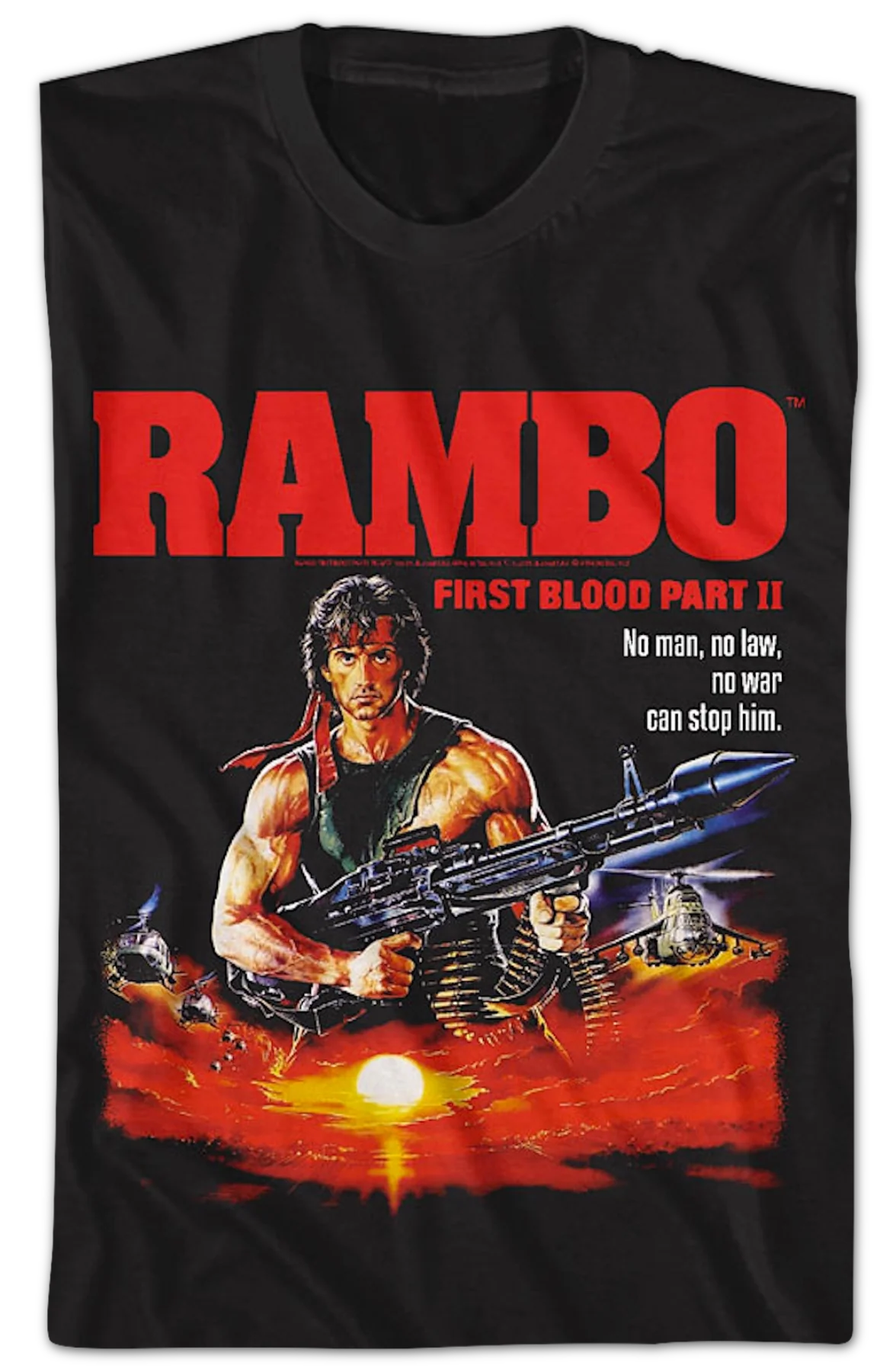 Illustrated Poster First Blood Part II Rambo T-Shirt - Image 2