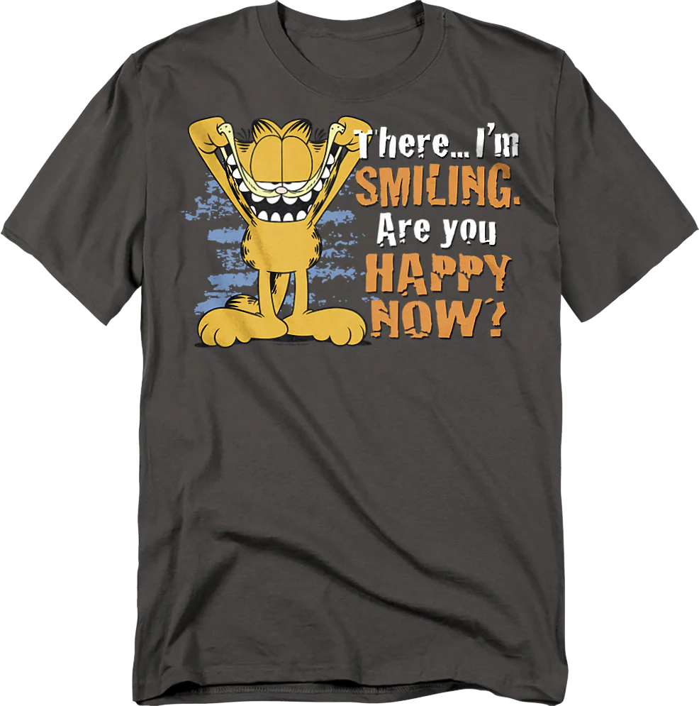 I'm Smiling Are You Happy Now Garfield T-Shirt
