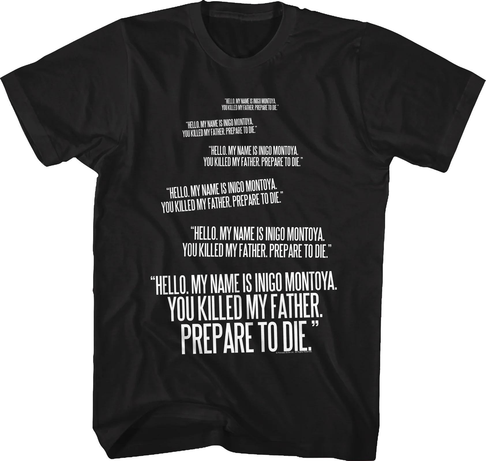 Inigo Montoya Repeated You Killed My Father Quote Princess Bride T-Shirt