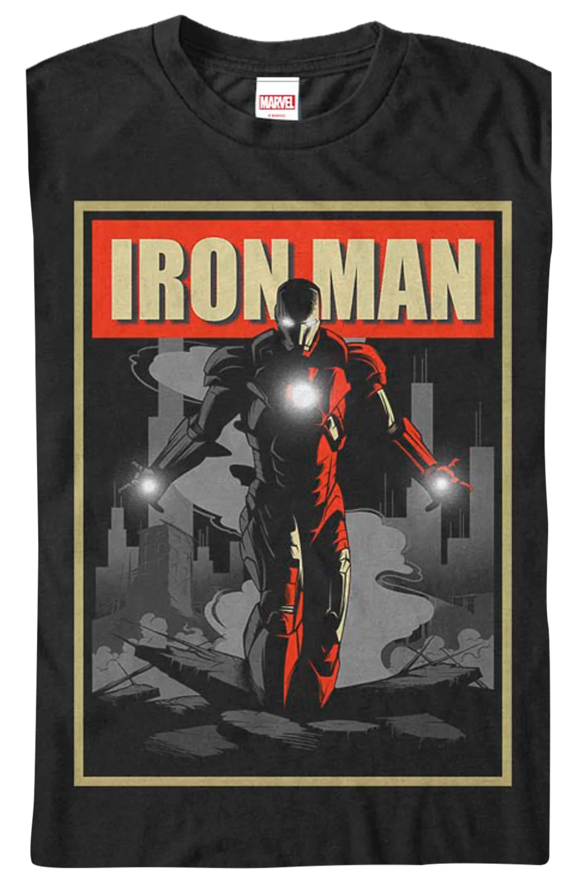 Iron Man Shadow Poster Marvel Comics T-Shirt - Image 2