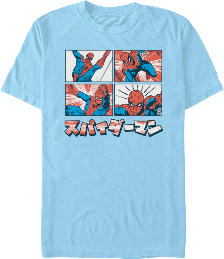 Japanese Comic Panels Spider-Man T-Shirt