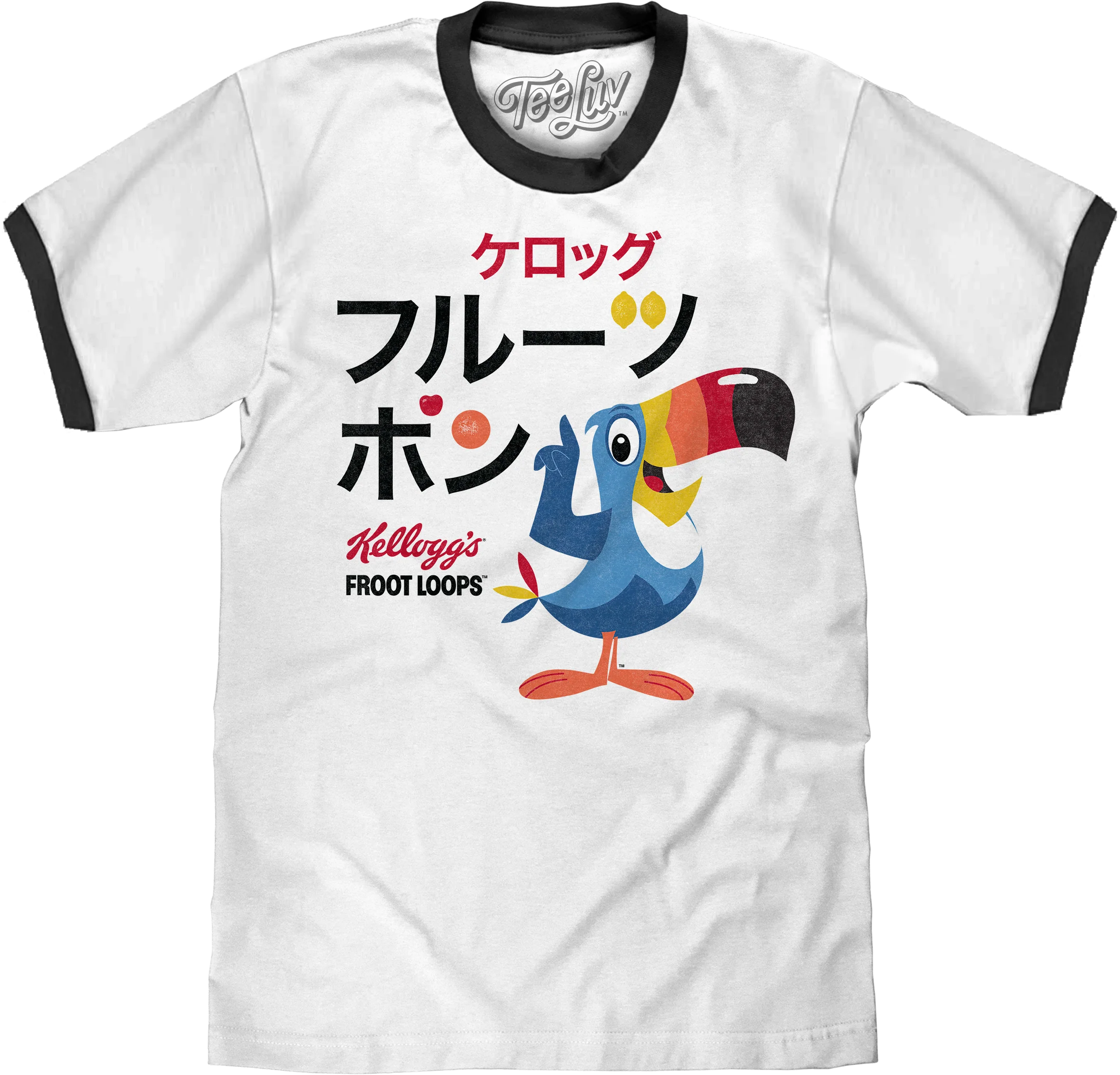 Japanese Text Froot Loops Ringer Shirt