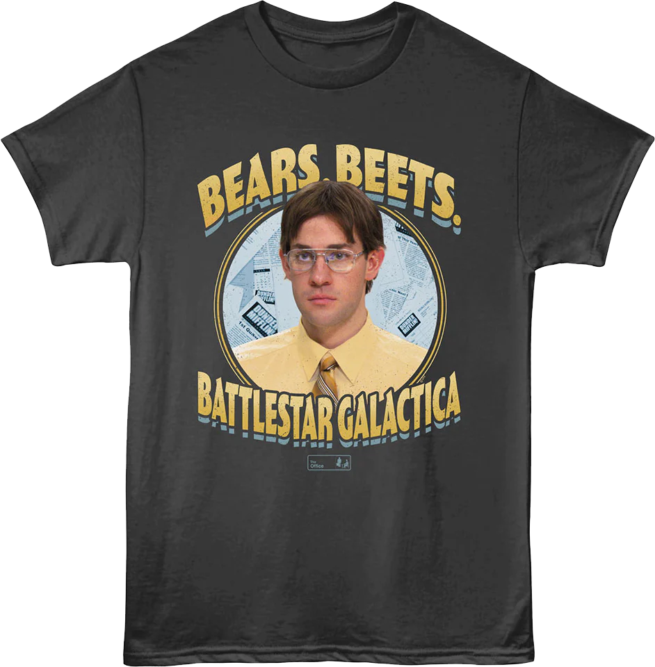 Jim Halpert Bears Beets Battlestar Galactica The Office T-Shirt