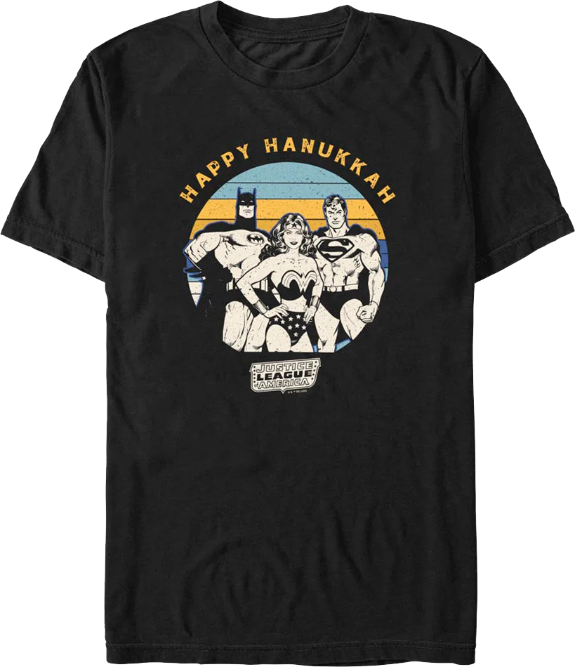 Justice League Happy Hanukkah DC Comics T-Shirt
