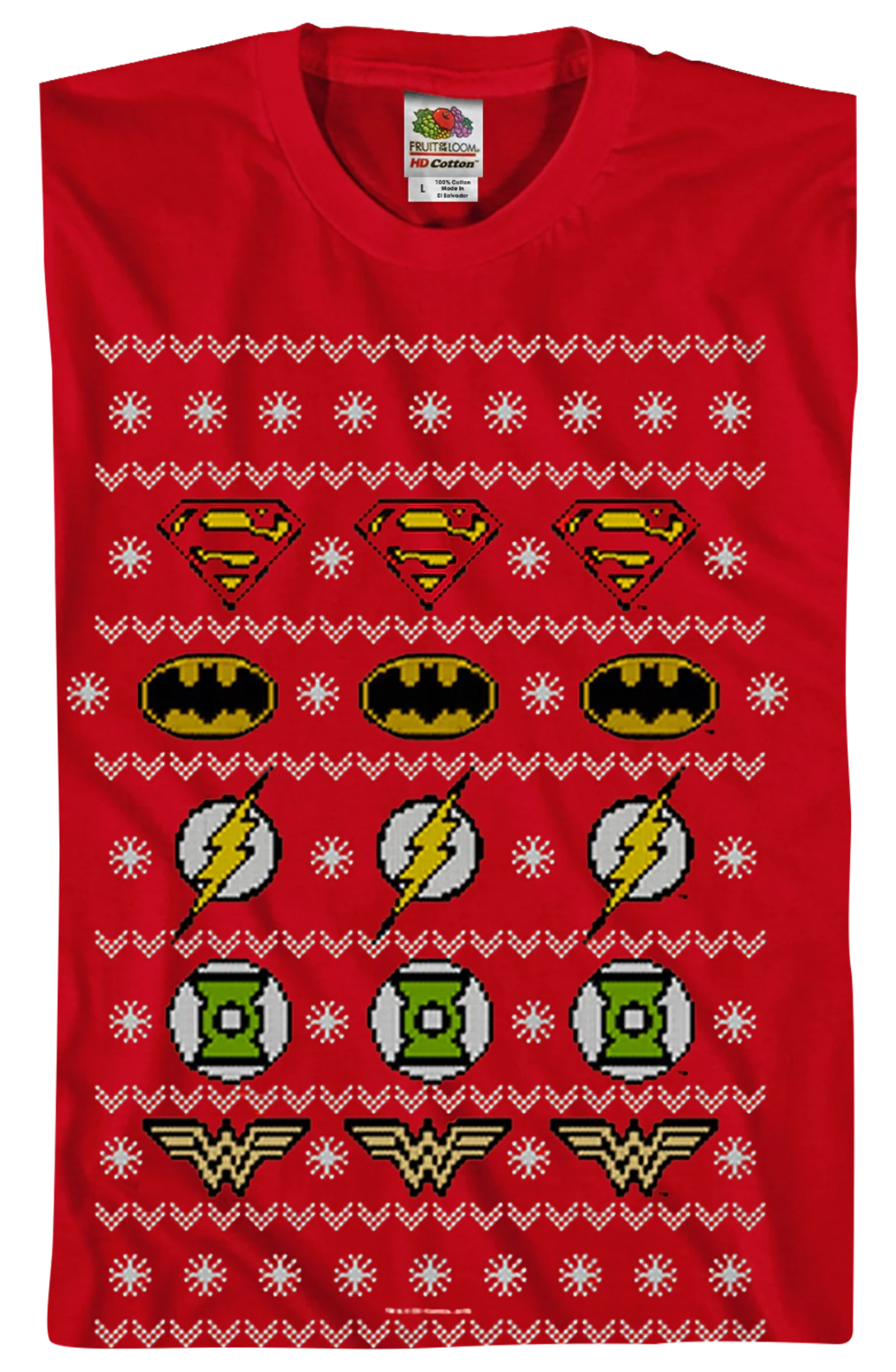Justice League Ugly Faux Knit DC Comics T-Shirt - Image 2