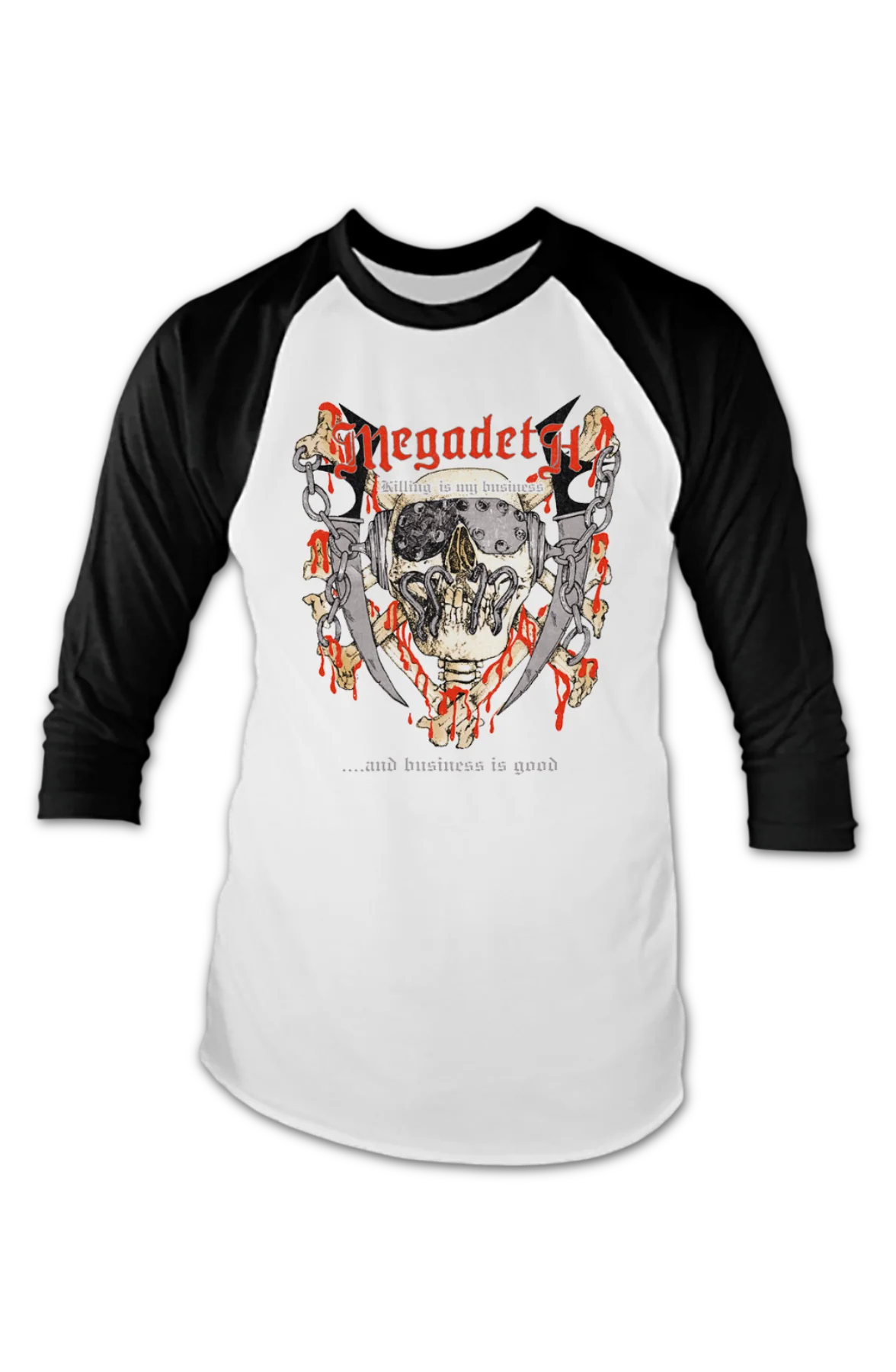Killing Is My Business Megadeth Raglan Baseball Shirt - Image 2