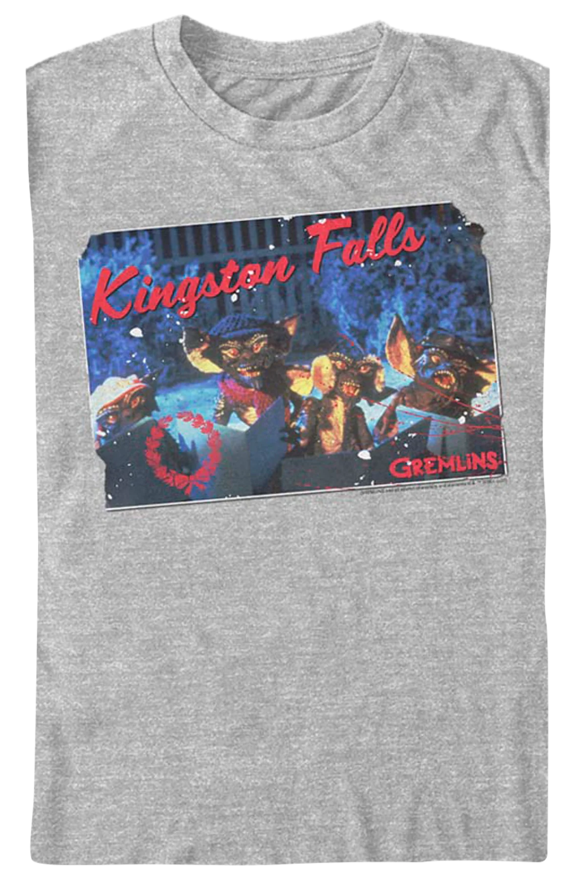 Kingston Falls Christmas Card Gremlins T-Shirt - Image 2