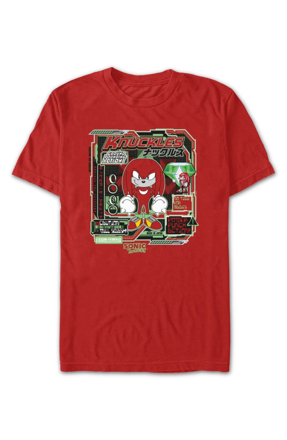Knuckles Ground Pounding Actions Sonic The Hedgehog T-Shirt - Image 2