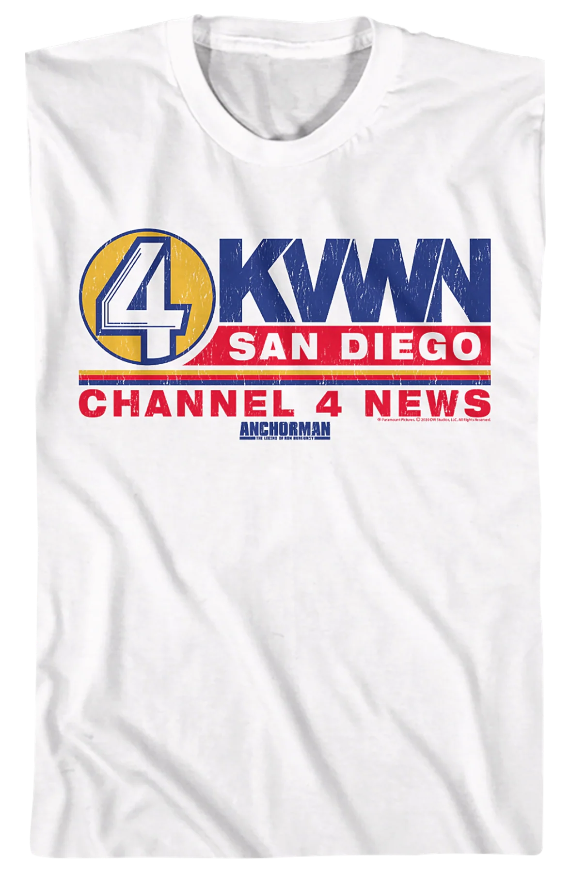 KVWN Channel 4 News Logo Anchorman T-Shirt - Image 2