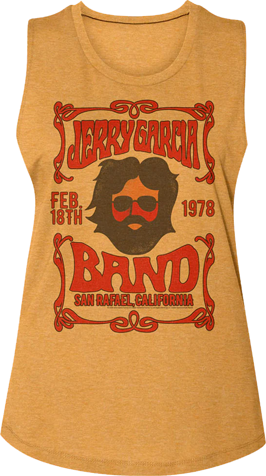Ladies 1978 Jerry Garcia Muscle Tank Top