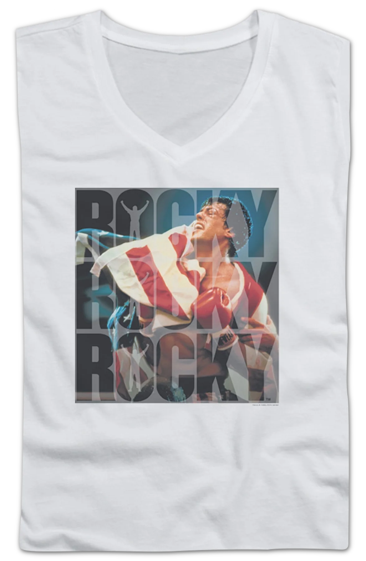 Ladies American Flag Rocky V-Neck Shirt - Image 2