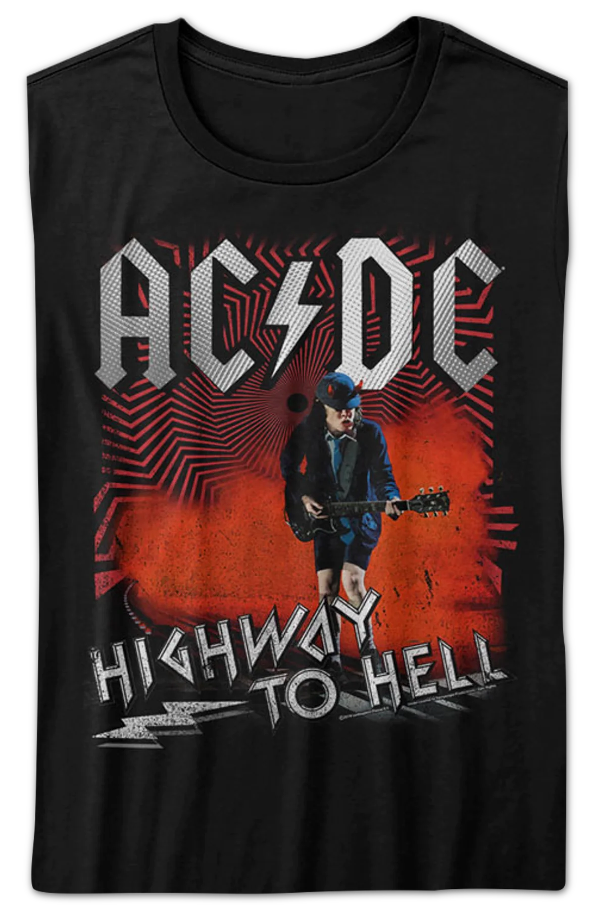 Ladies Angus Young Highway To Hell ACDC Shirt - Image 2