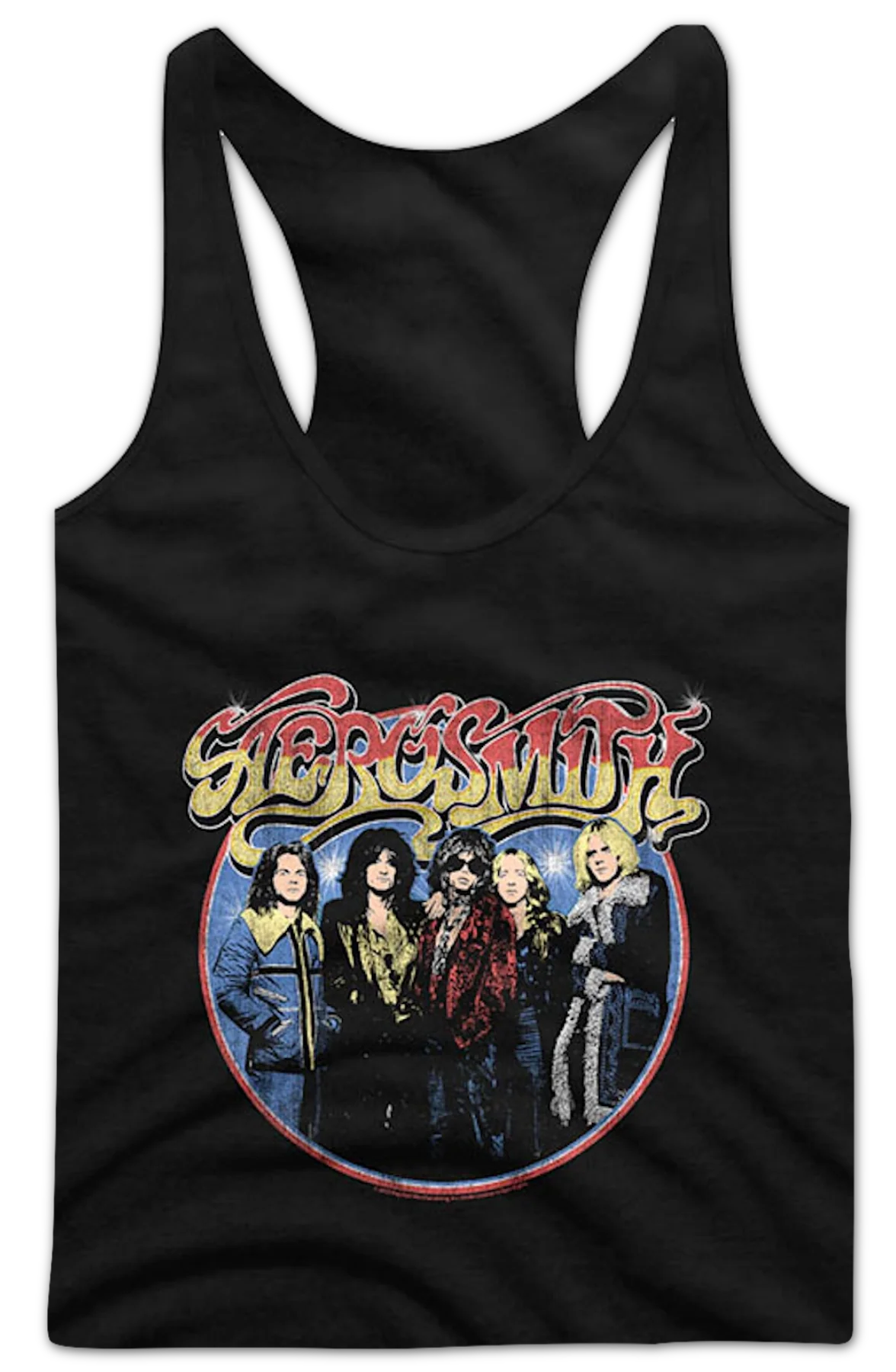 Ladies Band Photo Circle Aerosmith Racerback Tank Top - Image 2