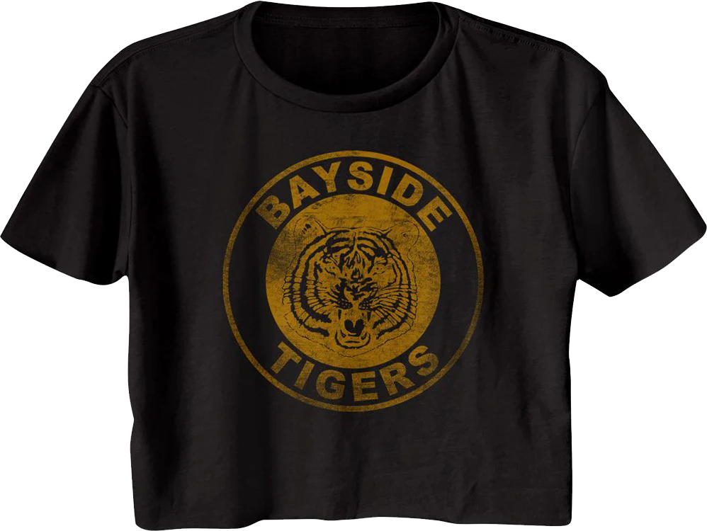 Ladies Bayside Tigers Logo Saved By The Bell Crop Top