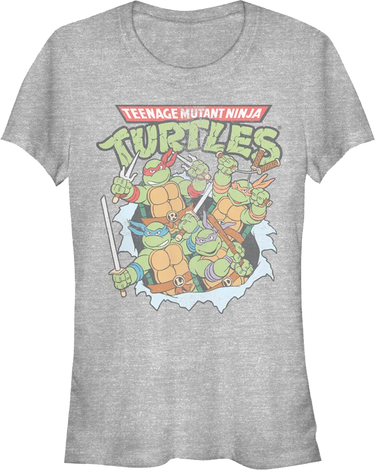Ladies Breaking Through Teenage Mutant Ninja Turtles Shirt