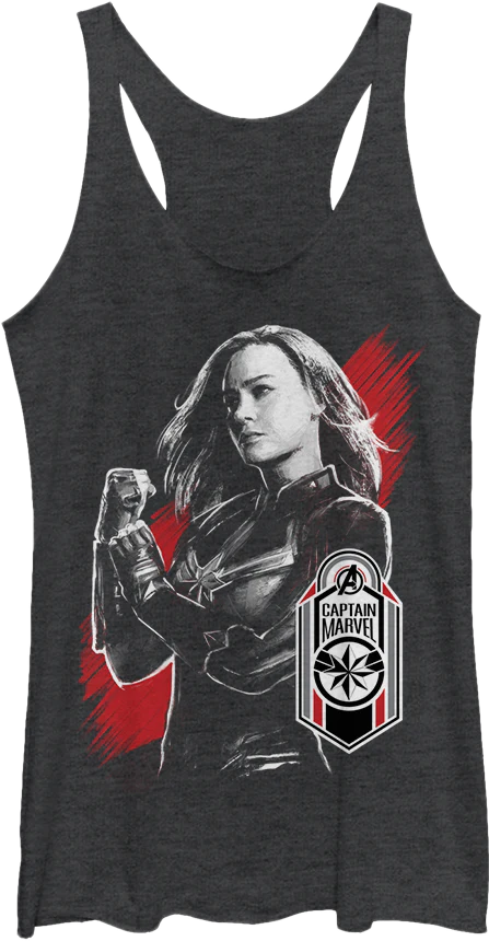 Ladies Captain Marvel Tag Avengers Endgame Racerback Tank Top