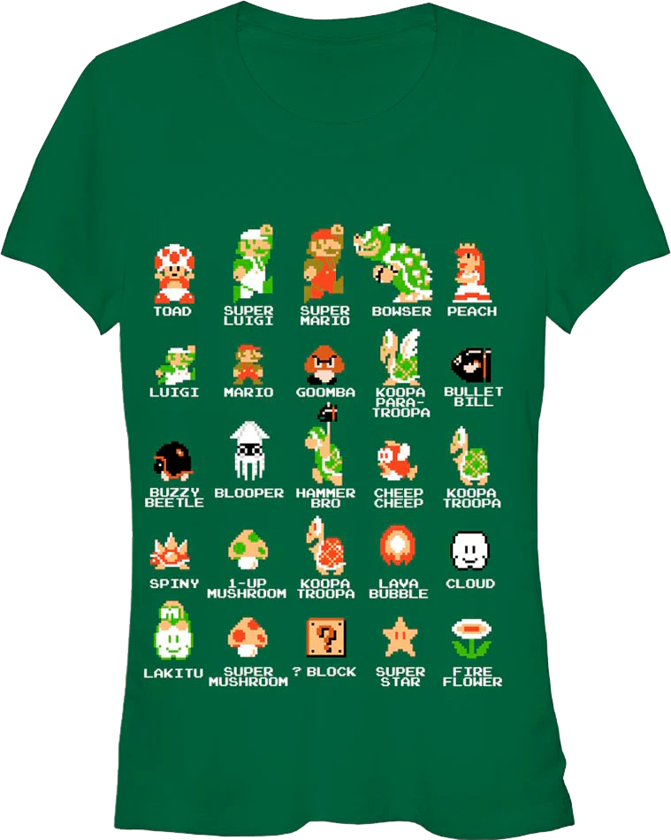Ladies Cast of Super Mario Bros Shirt