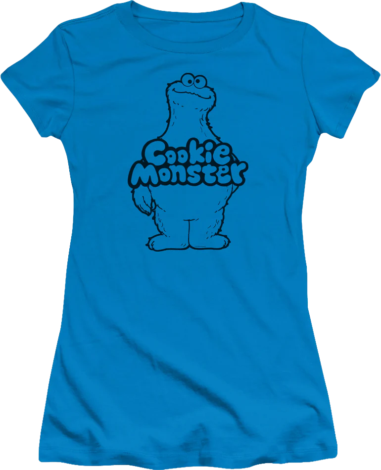 Ladies Cookie Monster Sketch Sesame Street Shirt