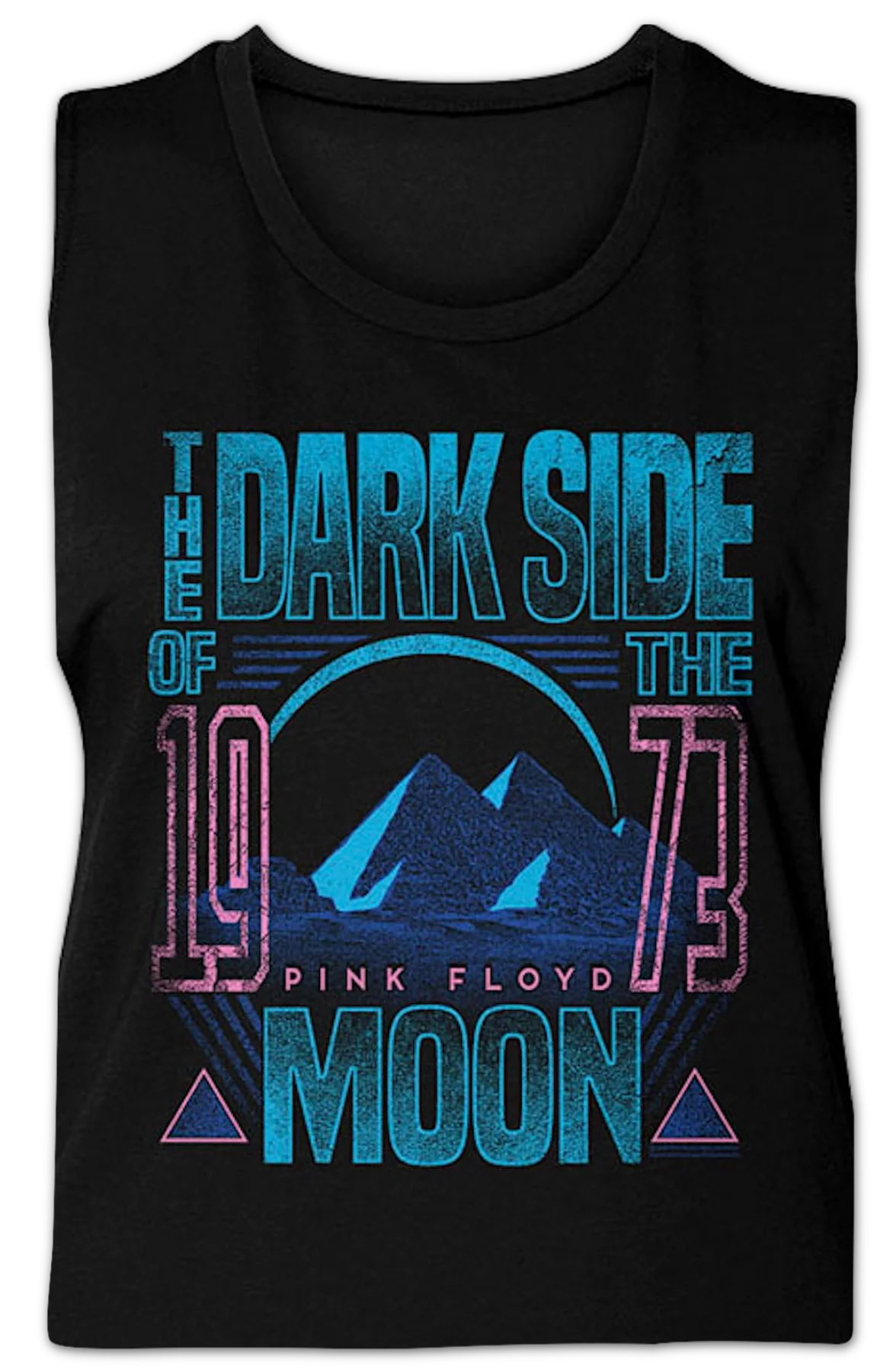 Ladies Dark Side of the Moon 1973 Pink Floyd Muscle Tank Top - Image 2