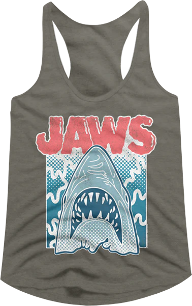 Ladies Distressed Splash Jaws Racerback Tank Top