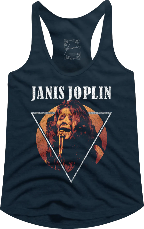 Ladies Distressed Triangle Janis Joplin Racerback Tank Top
