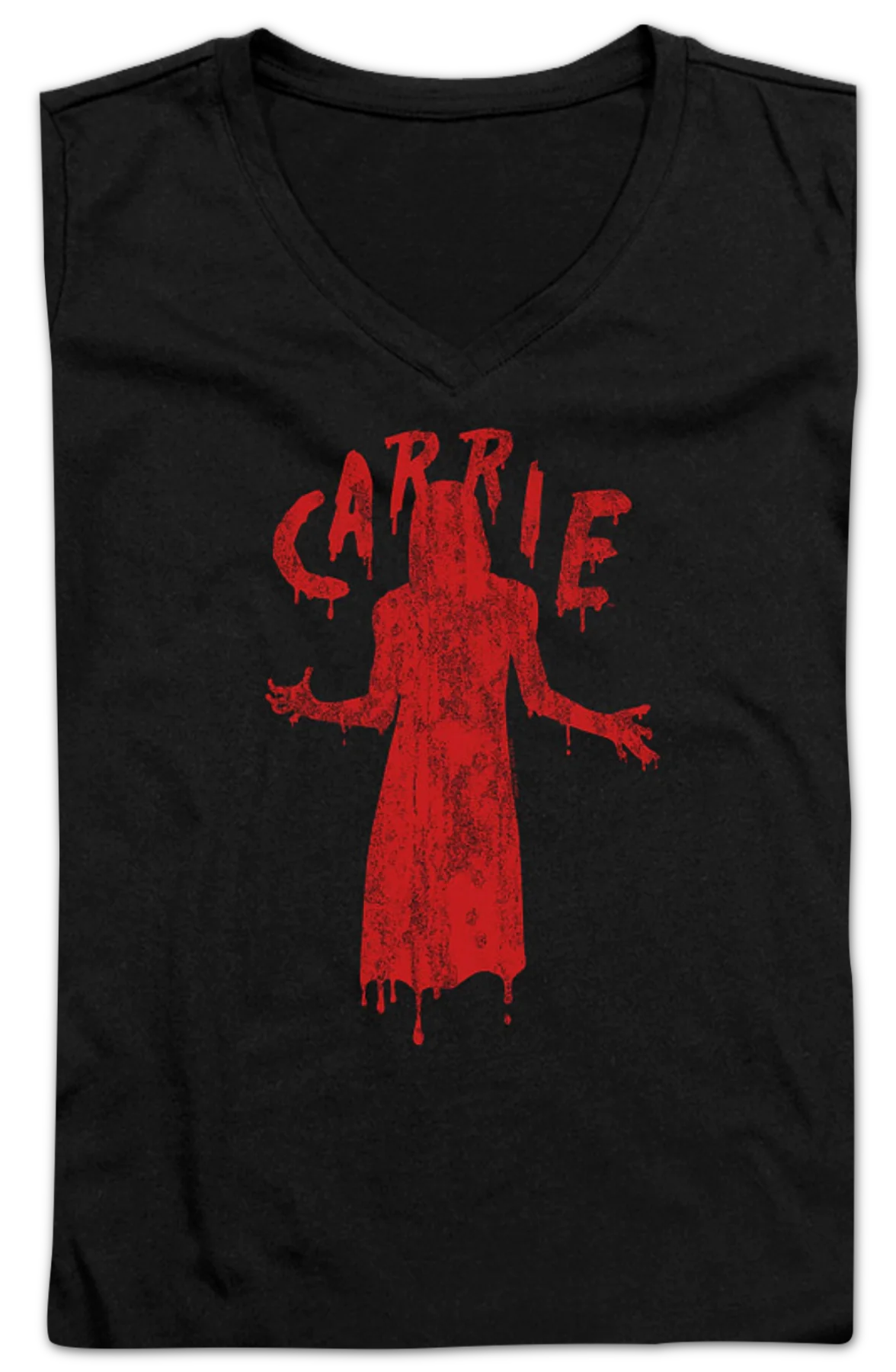 Ladies Dripping Blood Carrie V-Neck Shirt - Image 2
