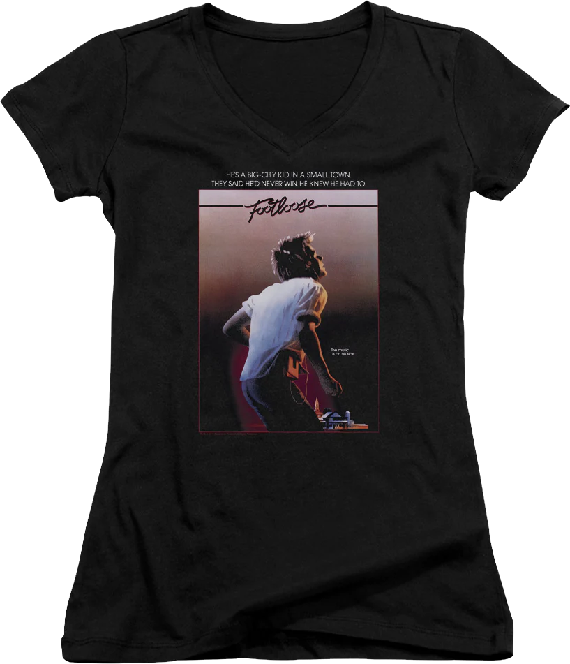 Ladies Footloose Poster V-Neck Shirt
