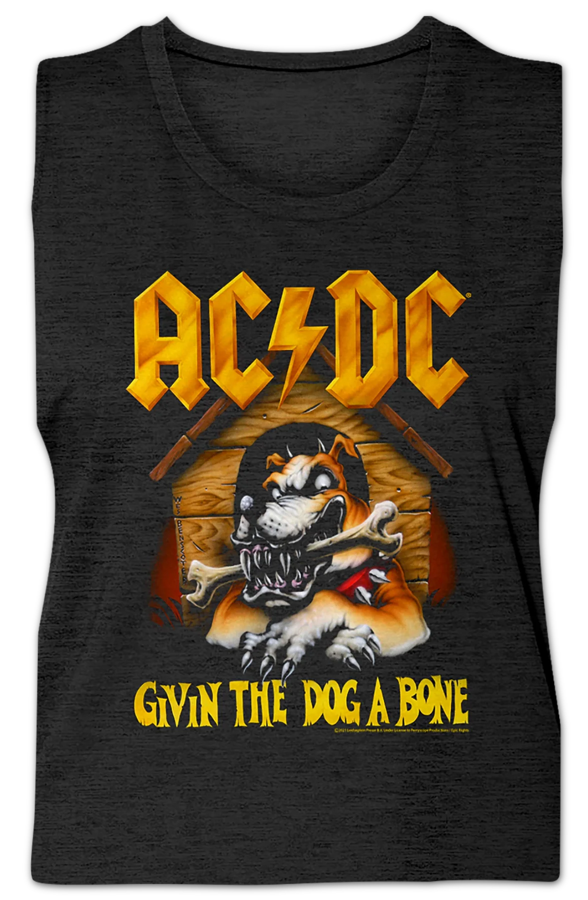Ladies Givin The Dog A Bone ACDC Sleeveless Shirt - Image 2