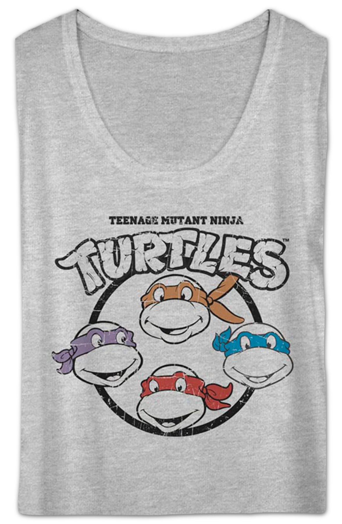 Ladies Heroic Faces Teenage Mutant Ninja Turtles Scoopneck Shirt - Image 2
