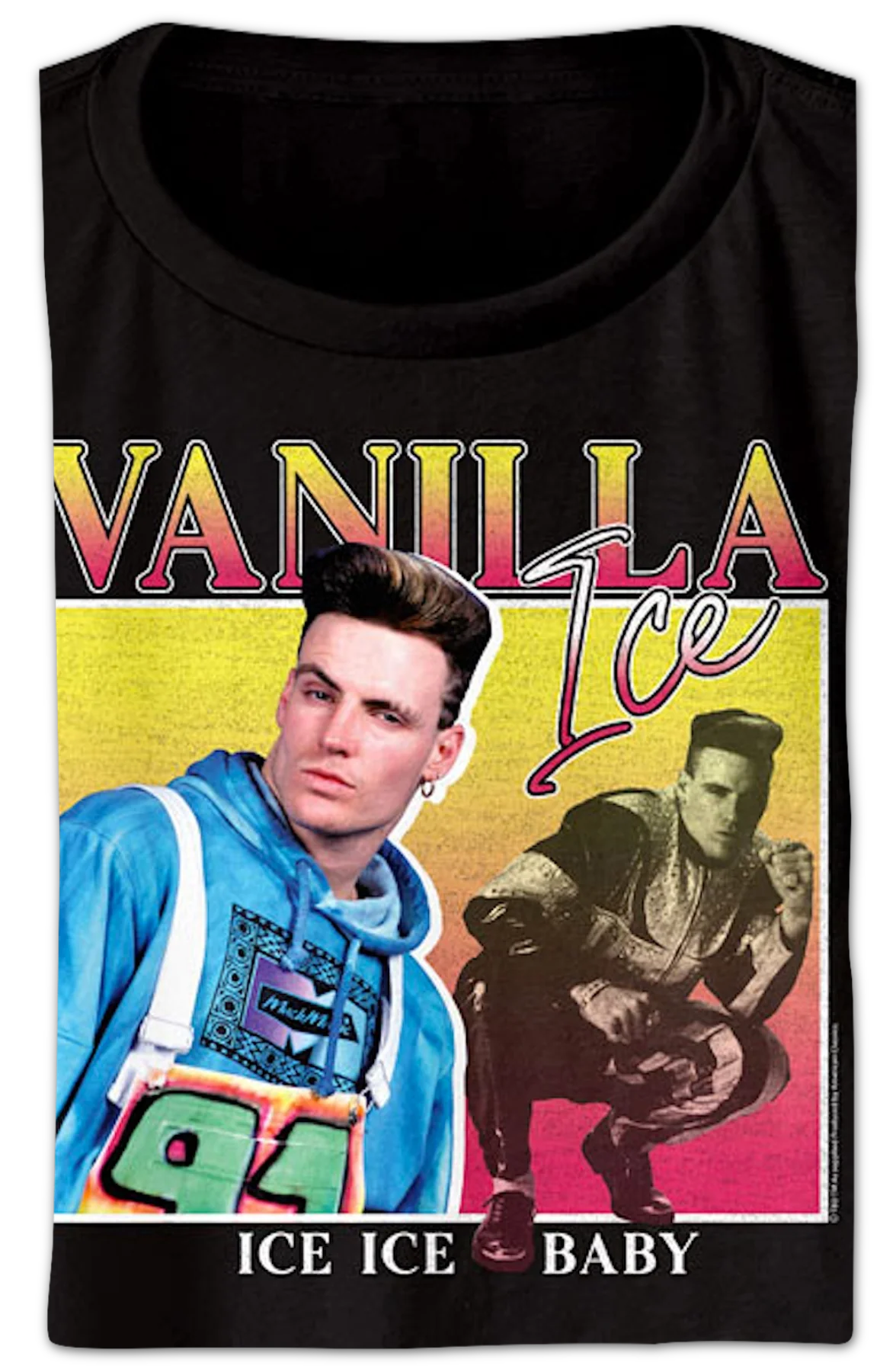 Ladies Ice Ice Baby Square Collage Vanilla Ice Crop Top - Image 2