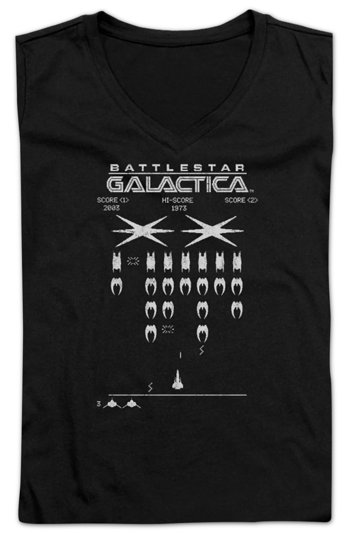 Ladies Invaders Battlestar Galactica V-Neck Shirt - Image 2