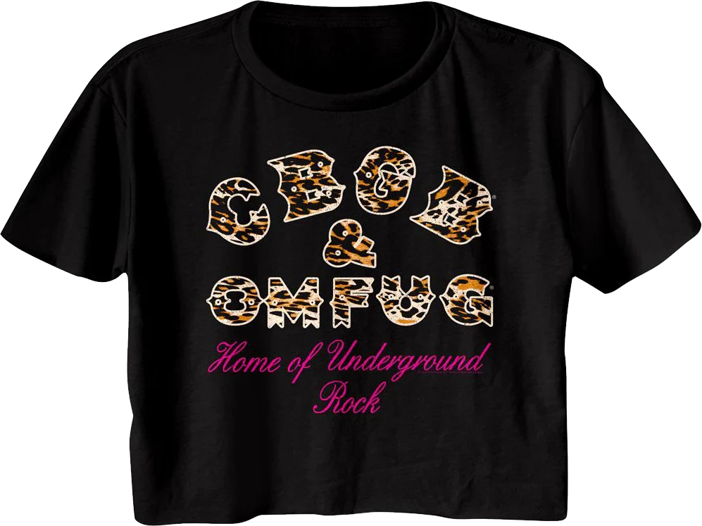 Ladies Leopard Print CBGB Crop Top