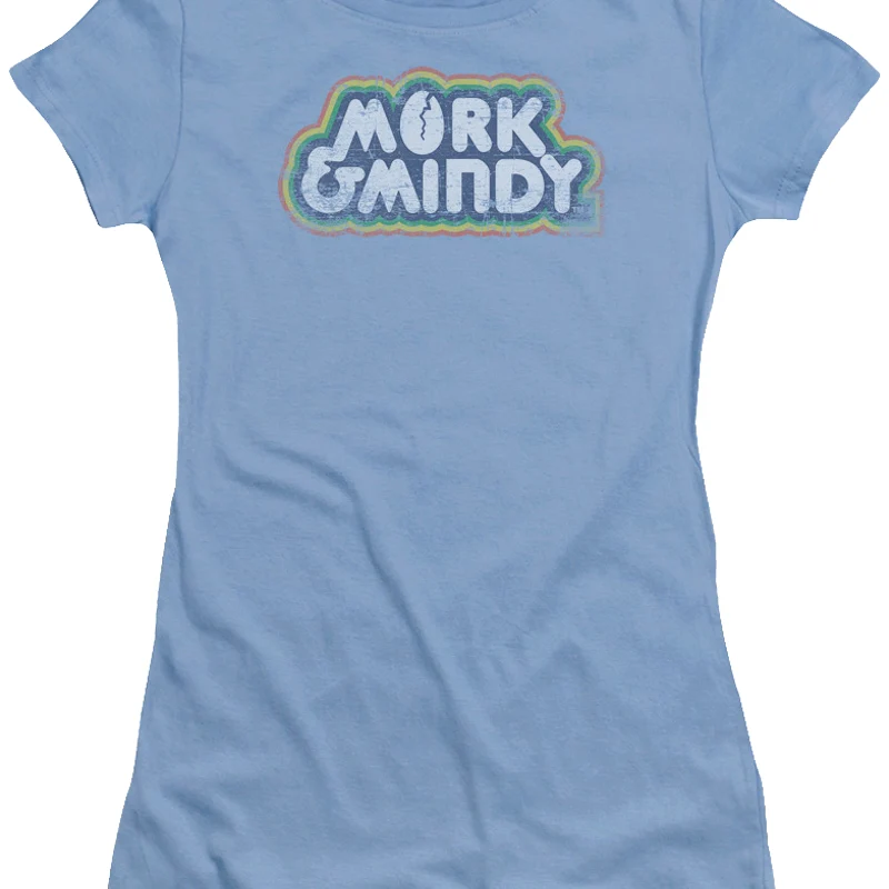 Ladies Mork and Mindy Distressed Logo Shirt