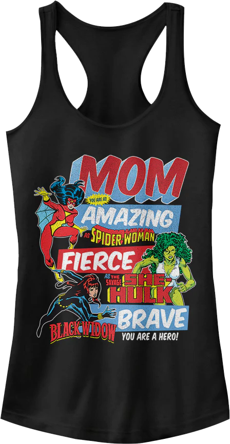 Ladies Mother's Day Marvel Comics Racerback Tank Top