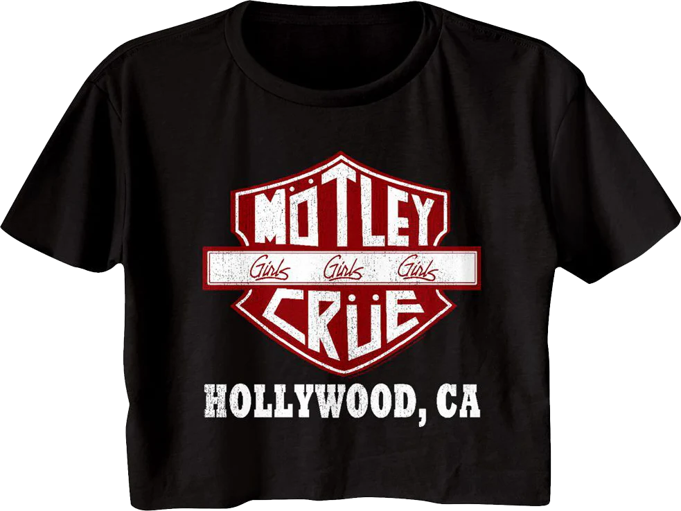 Ladies Motorcycle Logo Motley Crue Crop Top