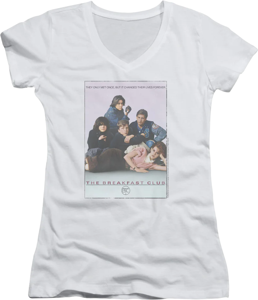 Ladies Movie Poster Breakfast Club V-Neck Shirt