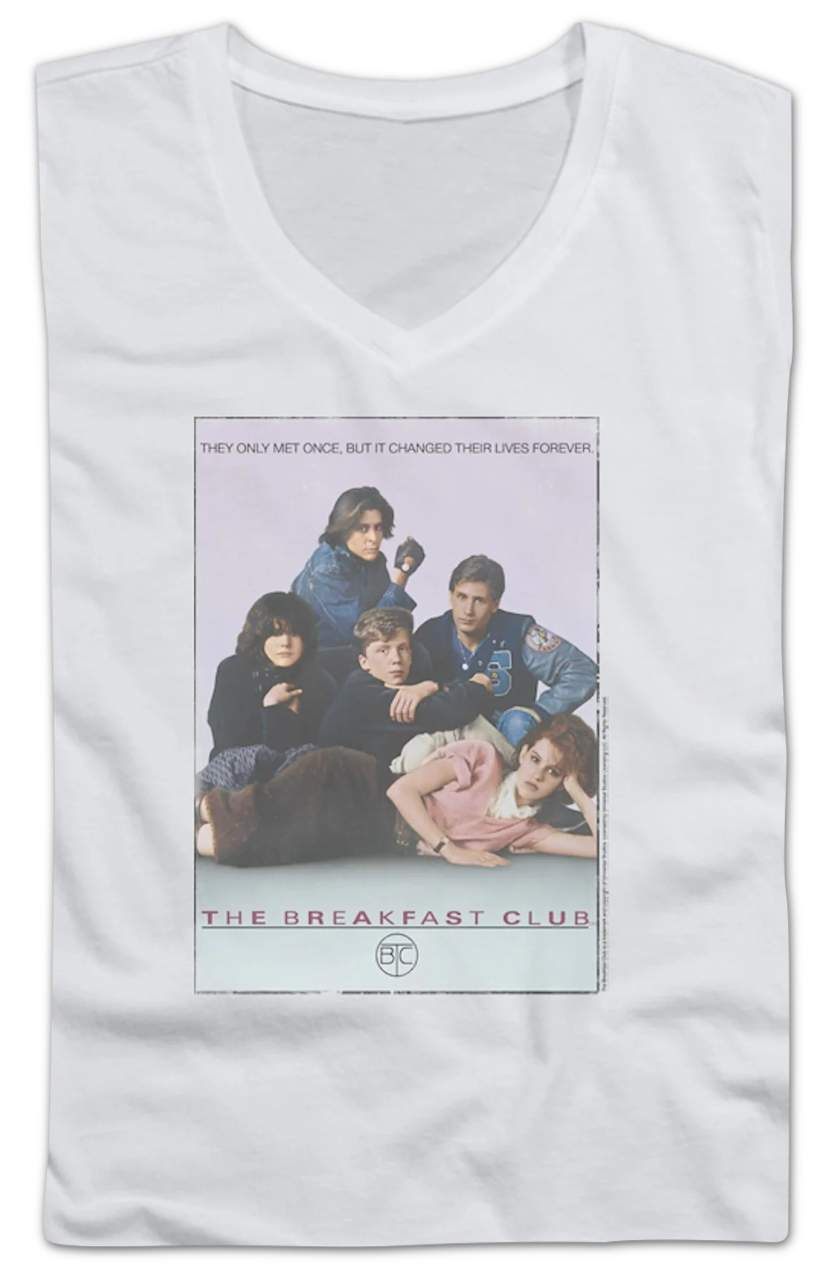 Ladies Movie Poster Breakfast Club V-Neck Shirt - Image 2