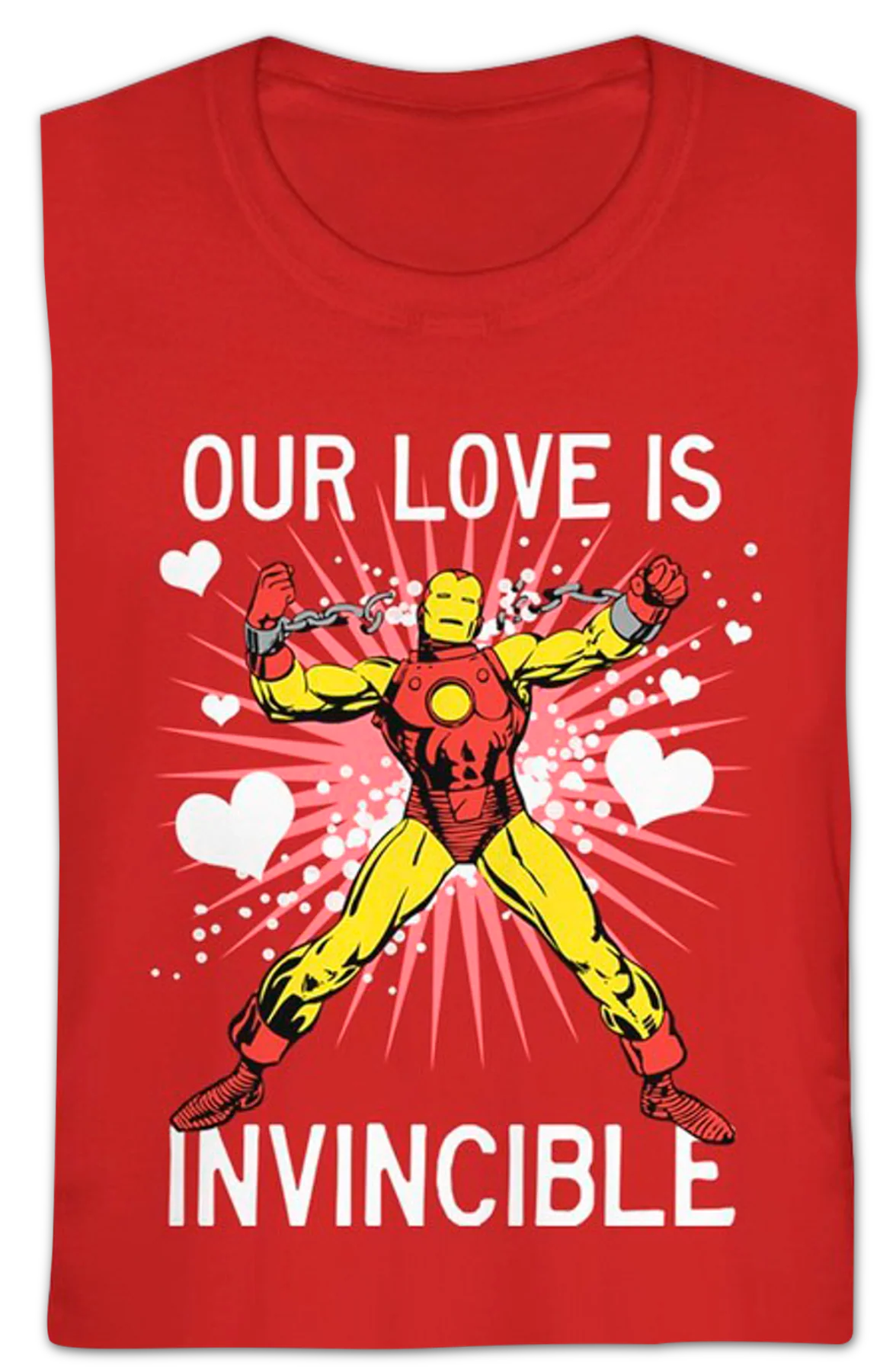 Ladies Our Love Is Invincible Iron Man Shirt - Image 2