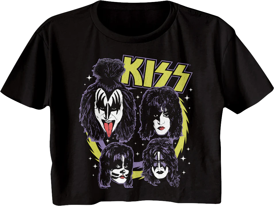 Ladies Outer Space KISS Crop Top