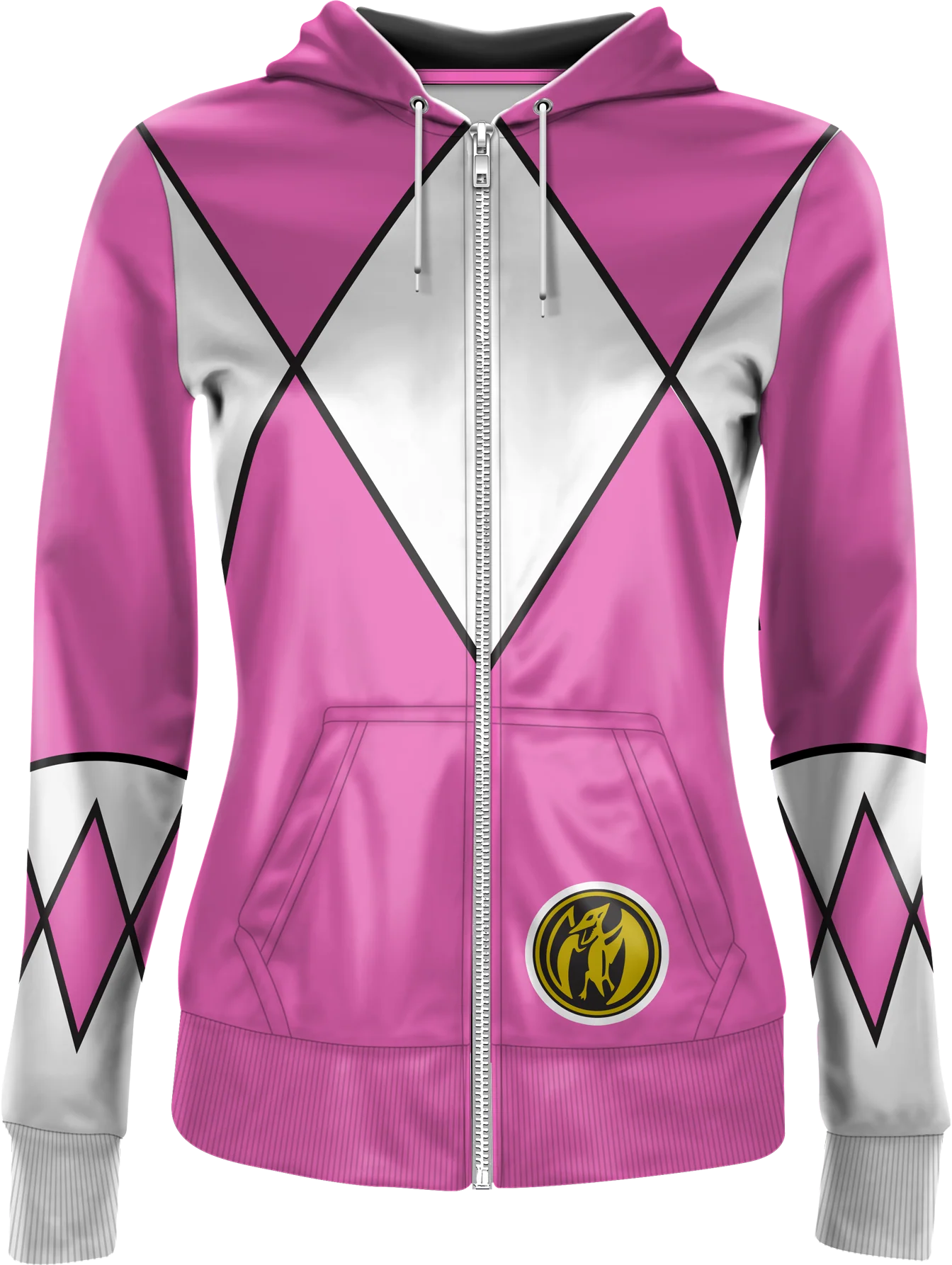 Ladies Pink Ranger Mighty Morphin Power Rangers Costume Hoodie