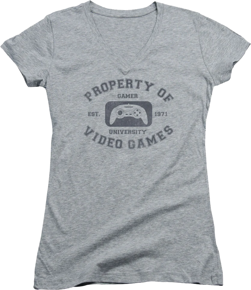 Ladies Property Of Video Games V-Neck Shirt