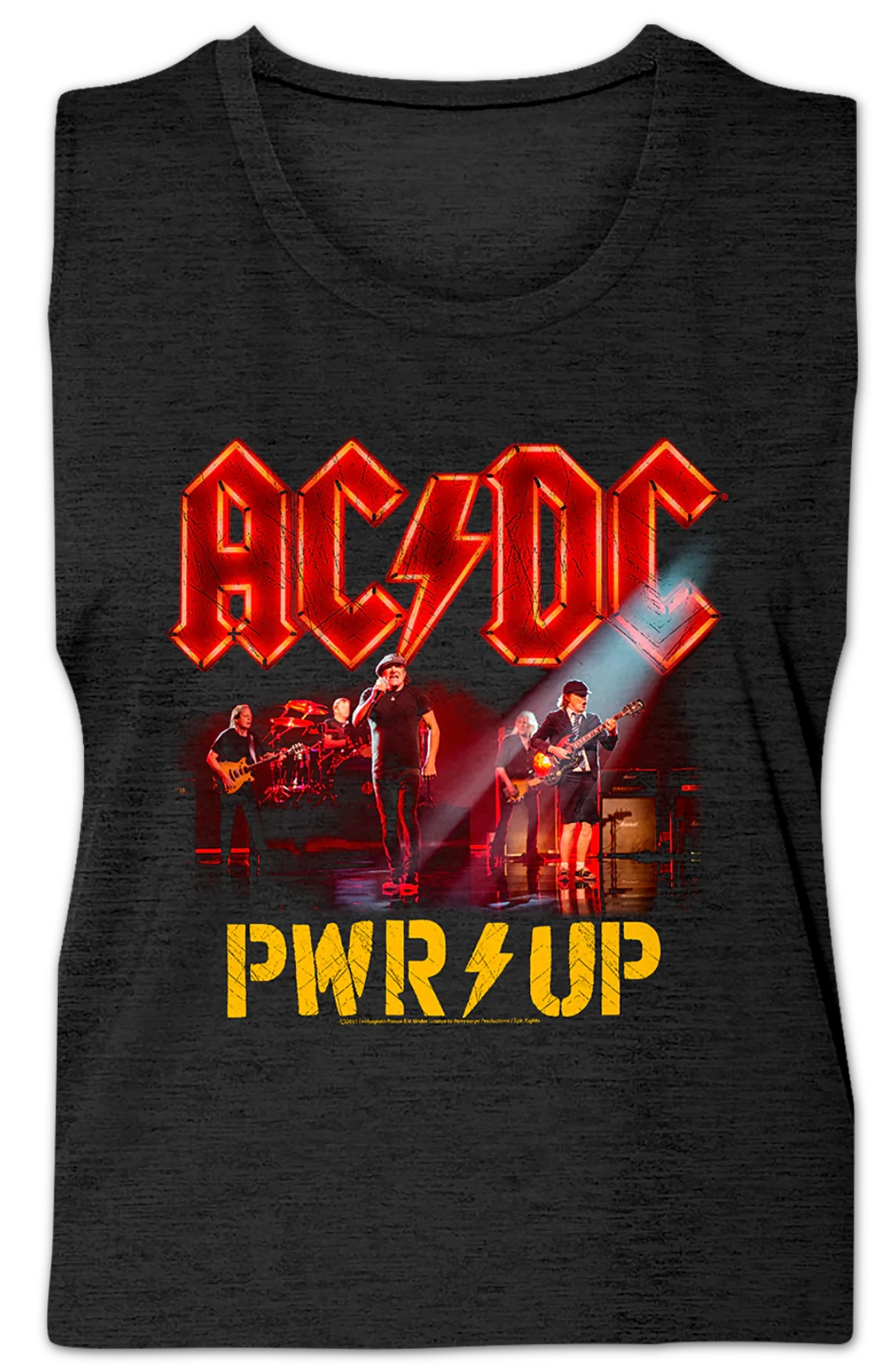 Ladies PWR UP Band Photo ACDC Sleeveless Shirt - Image 2