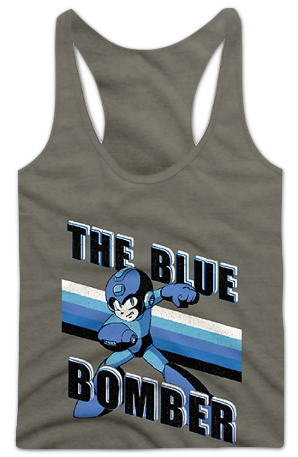 Ladies Retro Blue Bomber Mega Man Racerback Tank Top - Image 2