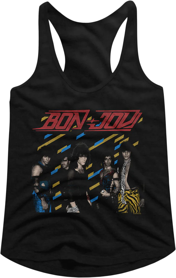 Ladies Retro Bon Jovi Racerback Tank Top