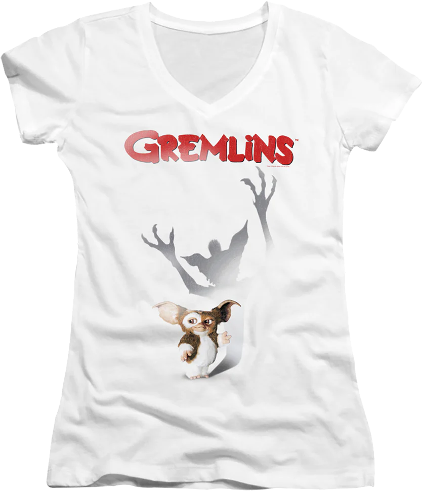 Ladies Shadow Poster Gremlins V-Neck Shirt
