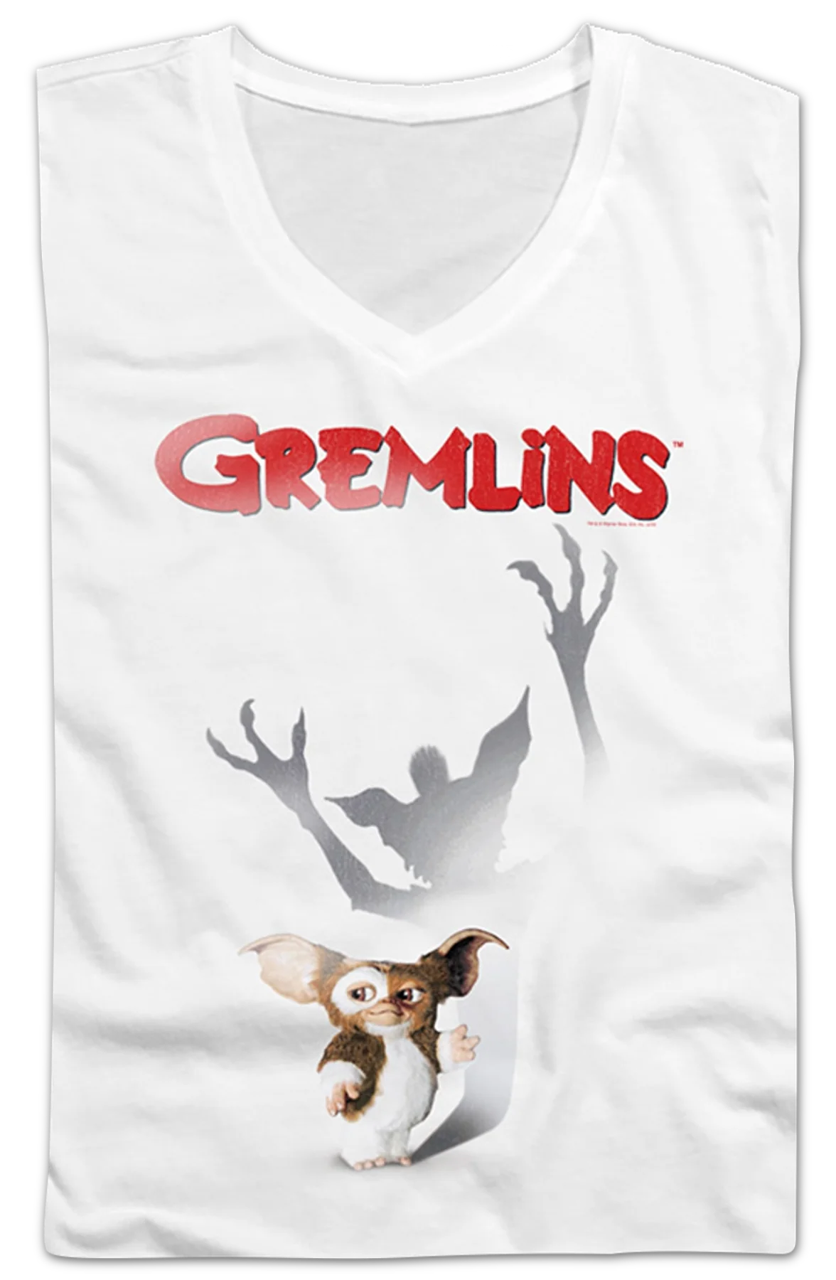 Ladies Shadow Poster Gremlins V-Neck Shirt - Image 2