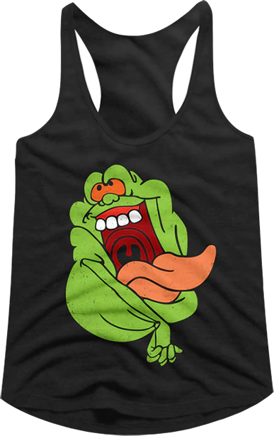 Ladies Slimer Real Ghostbusters Racerback Tank Top